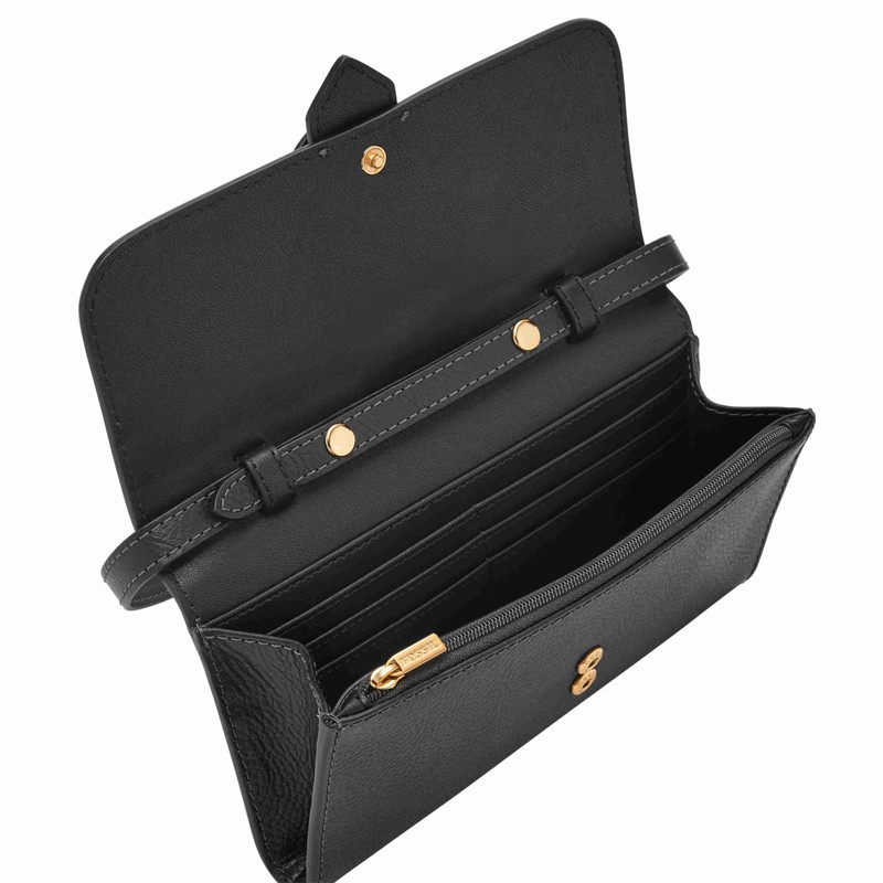 Fossil Harwell Wallet Crossbody, Black