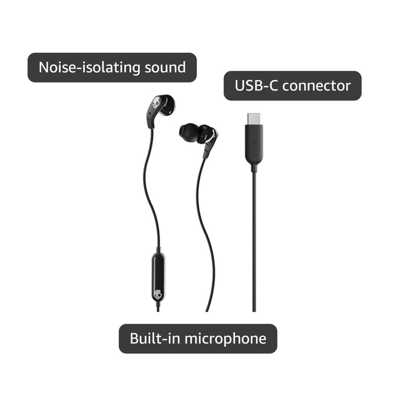 Skullcandy Set USB-C Wired Earbuds with Noise Isolating Fit, in-Line