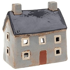 Shudehill Giftware Joe Davies Village Pottery Croft House Tea Light Holder, Grey, 320040