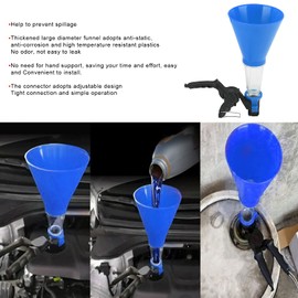 KooingTech Coolant Funnel Kit, ABS No Spill Coolant Funnel Kit, Adjustable Oil Funnel Kit for for Cars Trucks Motorcycles