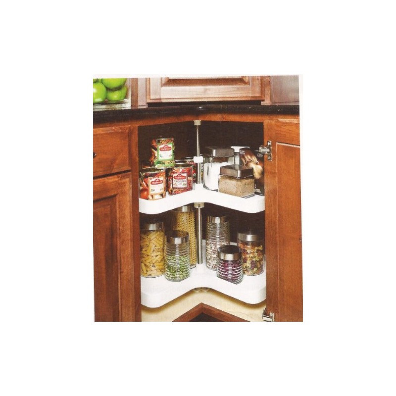 Hardware Resources PLSK228 Kidney Plastic Lazy Susan Set, White