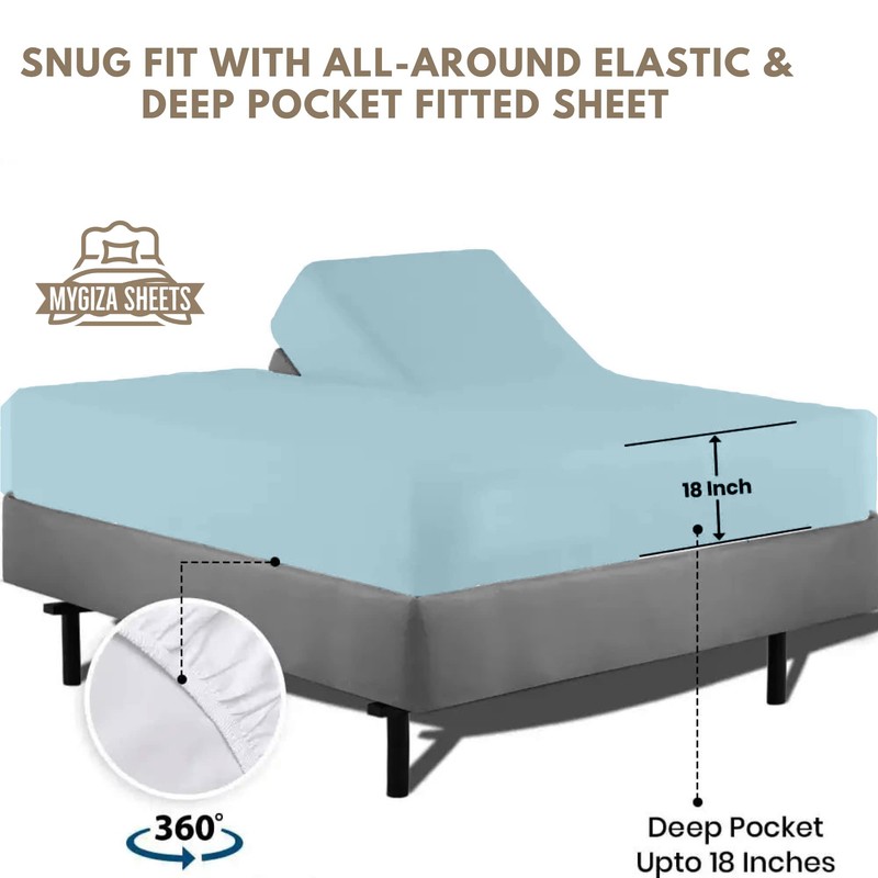 Flex Head King Sheets Sets for Adjustable Beds-Top Split King