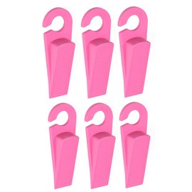 6 Pack Rubber Door Stops Non-Slip Heavy Duty Bathroom Kitchen Nursery Door Stops (Pink)