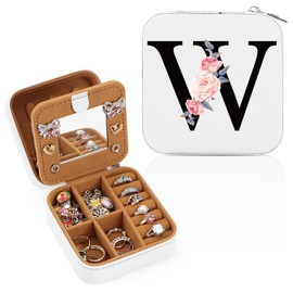 WALLFID Travel Jewellery Box - Jewellery Travel Case for Women, Organises and Protects Rings, Earrings, Necklaces, Bracelets, A Must-Have for Fashion-Conscious Women (White, W)