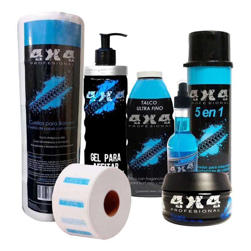 Kit Insumos Corte Afeitado Combo Barber 4x4 Profesional