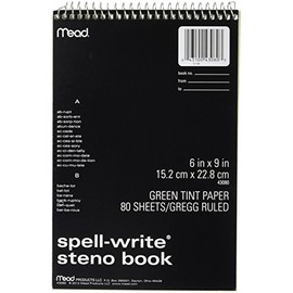 Mead 80CT Steno Notebook (43080), Green