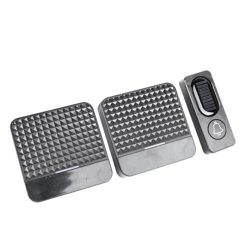 Self Powered Doorbell Black Battery Free Wireless Smart Elderly Pager