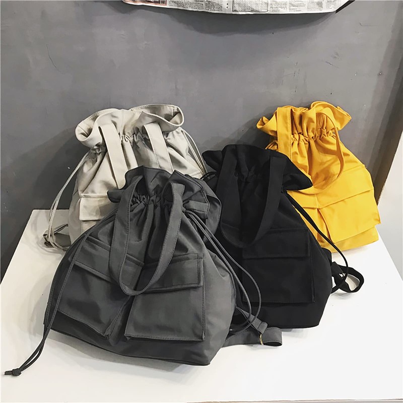 Surchar Drawstring Tote Bag, Nylon Backpack, Women's, Handbag, Backpack, Shoulder,