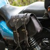 EXPORT 12 Leather Motorcycle Saddlebags, Dual Compartment, Black (Black 3