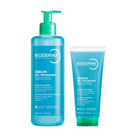 BIODERMA, Limpieza Profunda para Piel Grasa, Kit de Sébium Gel 500 ml Pump + Sébium Gel 200 ml Tubo, Exfoliante Facial