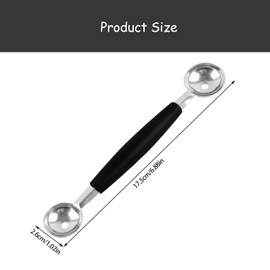 Rumyve Durable Stainless Steel Melon,Durable Stainless Steel Melon,Double Scoop Ice Cream Cone Scoop Stainless Steel Melon