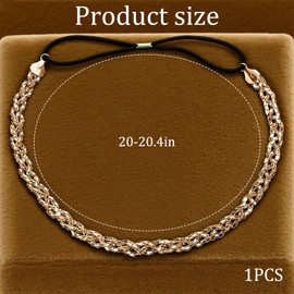 Nzexlyva Gold Headband for Women, Sparkly Headpiece with 70s Vibe, Festival Hair Accessories Jewelry, Adjustable Head Chain Festival for Prom Bride and Bridesmaids Fascinators for Weddings Party