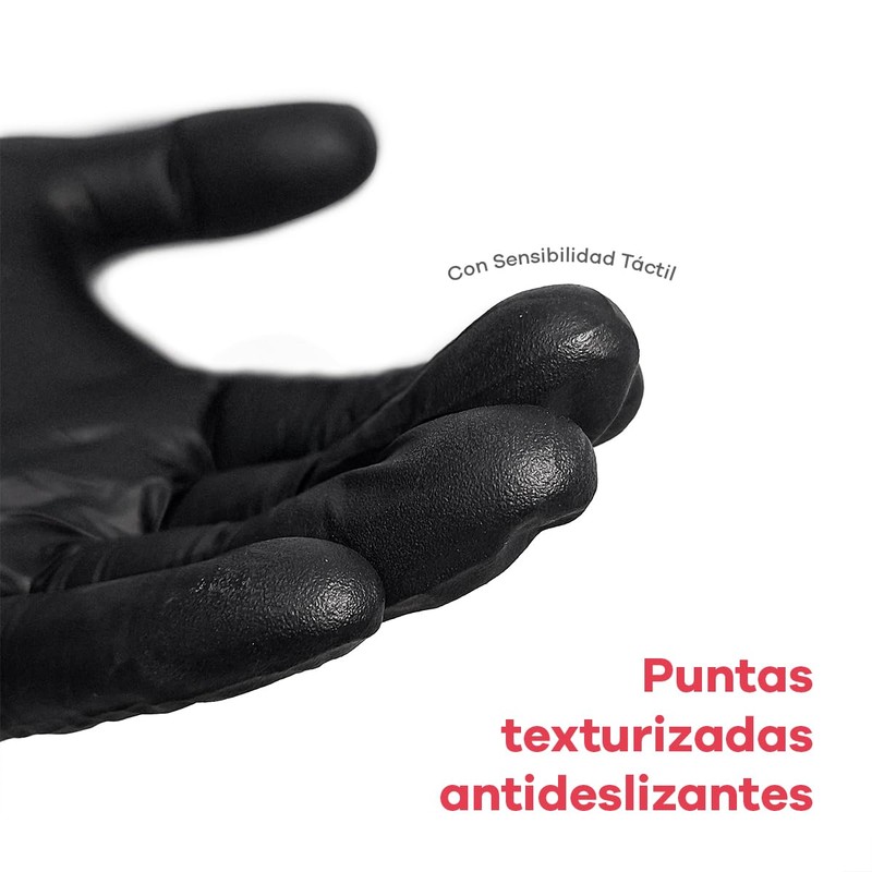 100 Guantes de Nitrilo Negro de Alta Calidad: Sin Látex,