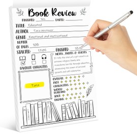 L1rabe Book Review Notepad Sticky Notes - 50 Sheets Reading Journals for Book Lovers&Readers, Bookish Bookworm Gifts Self-Stick Note Pads, Back to School Reading Log for Readers to Review&Tracker