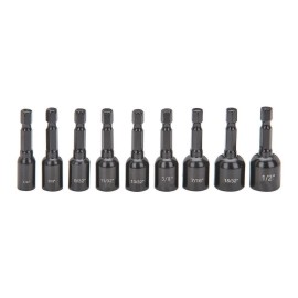 warrior New 9 pc Magnetic nut driver setter bit set NutDriver bit SAE 1/4" TO 1/2"