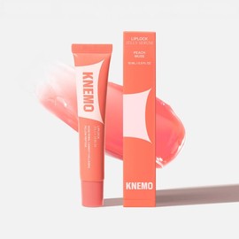 KNEMO LipLock Jelly Serum for Dry Lips, Long-Lasting, Hydrating, Plumping, Glossy Mask with Rose PDRN, Carrot Collagen, Pillow Peptide, Moisturizing Tinted Lip Balm 15 mL in Peach Muse, Grape Crush, Pink Flan, Crystal Clear - Color: Peach Muse