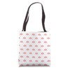 Minimalist Coral Red Simple Scandinavian Cute Floral Pattern Tote Bag