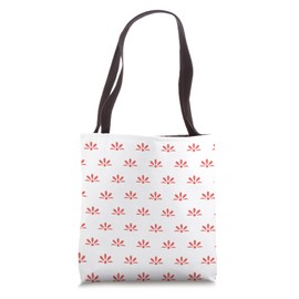 Minimalist Coral Red Simple Scandinavian Cute Floral Pattern Tote Bag