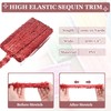 sourcing map 10m x 3cm Elastic Sequins Trim Flat Stretchy