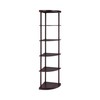 5-Shelf Corner Bookshelf Cappuccino