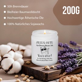 LUXHOMY Abschiedsgeschenk Kollegen, Geschenk zum Abschied, Abschiedsgeschenk für Kollegen, Geschenke für Arbeitskollegin, Geschenk für Ruhestand Jobwechsel - Lavendel Duftkerze (200g)