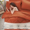 Anluoer Queen Comforter Set，Burnt Orange Bed in a Bag 7