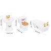 1/24 Dollhouse Miniature Bathroom Set Simulation Ceramic Bathtub Toilet Sink