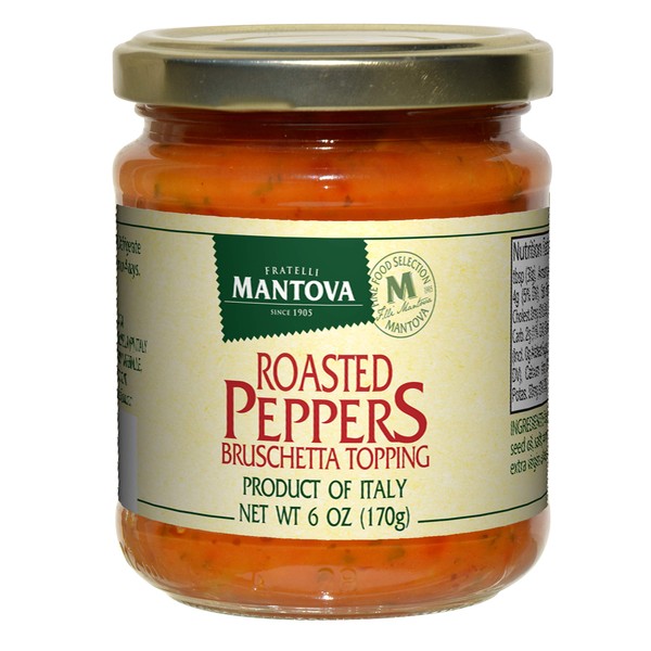 Mantova Roasted Peppers Bruschetta Topping 6 Oz, (Pack of 4) the intense, smoky flavor and aroma of these roasted peppers makes them an inspired topping for traditional bruschetta.