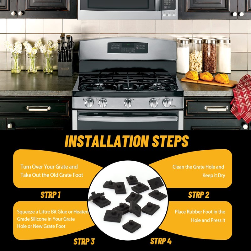 826885 Stove Grate Rubber Feet Replacement for Wolf CG Series