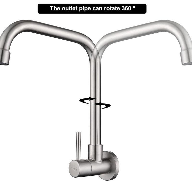 Tondiy Kitchen Tap Wall Mounted for Cold Water, Wall Tap