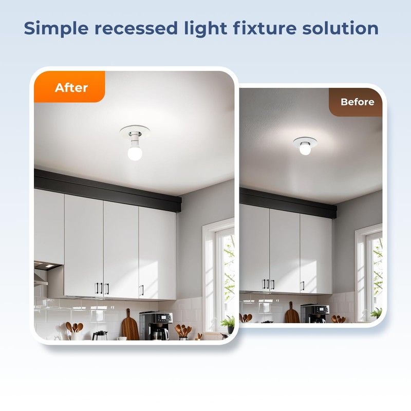 ALUCSET 3 Pack Porcelain Light Socket Extender, Medium Screw Base