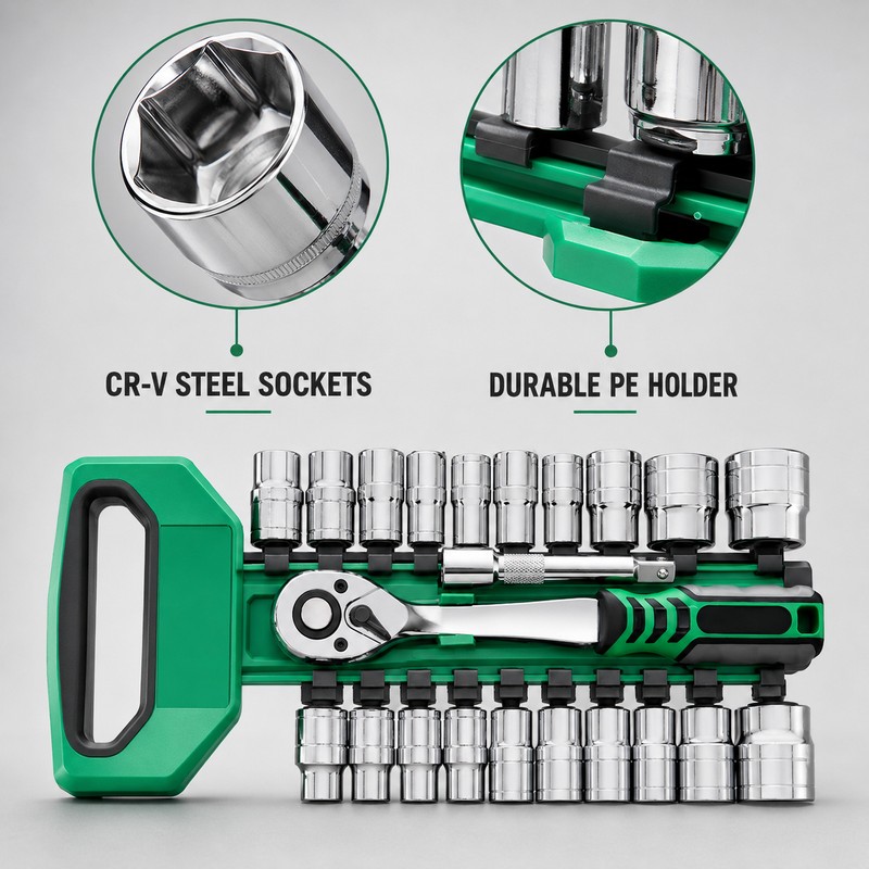72-Tooth Ratchet Socket Set for Auto & Home Repair –