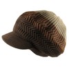 Knitted Cotton Rasta Slouchy Beanie Visor, Khaki/Brown/Dark Brown, One Size-X-Large