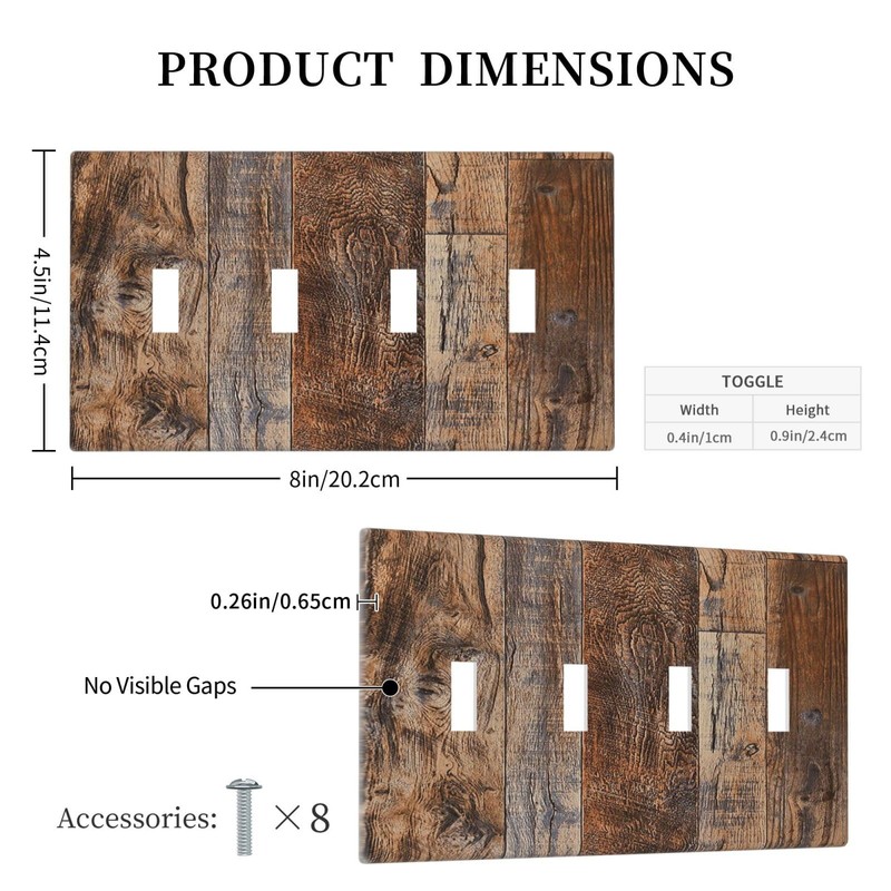 Rustic Brown Wood Grain Wall Plate Switch Plate Decorator Wall
