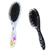 Portable Flower Rectangular Hair Brush 1P Hair Brush Black