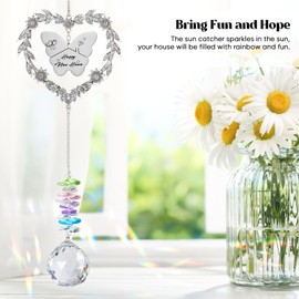 Elivida Housewarming Gift Sun Catcher, New Home Gift Heart-Shaped Wreath Hanging Ornament for Window, Happy New Home Rainbow Maker Gift for Neighbors, Best Housewarming Gifts 2025 for Friend