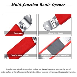 3 Pieces Magnetic Bottle Openers Can Opener Classic Beer Opener Stainless Steel Small Bottle Opener Can Tapper with Magnet for Camping and Traveling HANCELANT