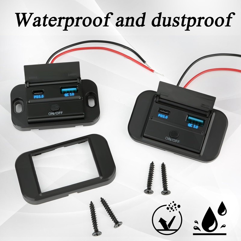 Pack of 2 USB Socket 12 V, Car 12 V