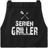 MoonWorks BBQ Apron for Men with Saying Serial Griller Cotton