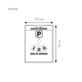 ONE SHOP di Bracalente Piero European Parking Disc for Parking Maxi Car Truck Two Tone Front Blue Retro White 12 x 15 cm with Quarter of an Hour