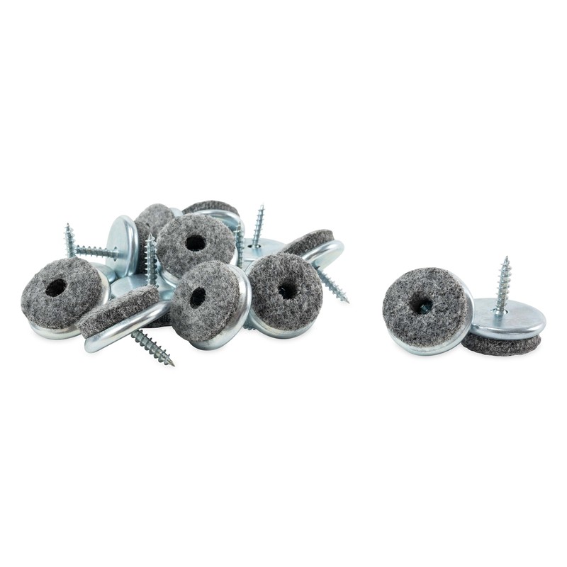 haggiy Felt Gliders Parquet Gliders Screws Diameter 20 mm Nickel-Plated