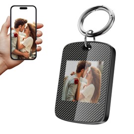 GUOMIS Digital Frame, 1.5 Inch Digital Photo Frame, Load Photos, Texts, Emergency Contact Numbers via Mobile App, Apple Find My (iOS), Suitable for Keys, Backpacks, Pendants