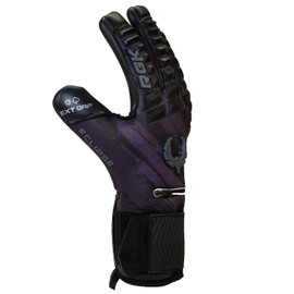 Renegade GK Eclipse Recon Professional Goalie Gloves with Pro Finger Spines Black| Black Soccer Goalkeeping Gloves (Size 8, Youth-Adult, Neg. Cut, Level 5)