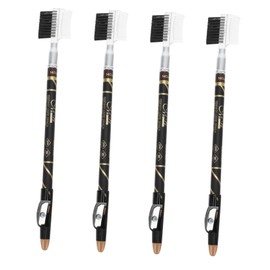 FOMIYES 4pcs Eyebrow Makeup Pencils Sharpener and Dual-ended Brush for Women Grooming and Shaping and Smooth Application for Skin Types