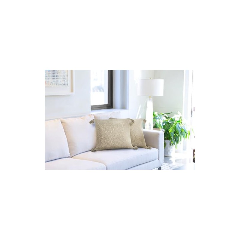 Emma Barclay Herringbone - Recycled Cotton Cushion Cover (Natural Cream)