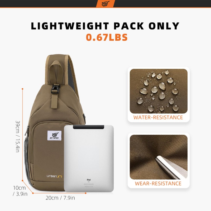 SKYSPER Sling Bag RFID Crossbody Sling Backpack Cross Body Shoulder