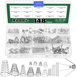 Keadic 138 Pce Conical Spring Compressed Spring Assorted Set, 304 Stainles Steel Metal Taper Conical Spring Compression Small Springs Compression,Taper Spring Release Compression Tower Spring