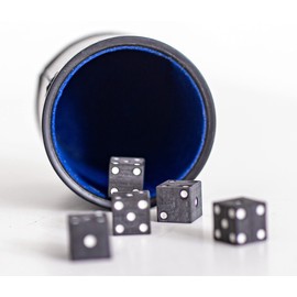 Carbon-By-Charlie Solid Carbon Fiber Dice Set – Set of 5 Premium Craps Dice for Adults – Deluxe Dice Pair for Backgammon, Yahtzee, Craps and Other Dice Games