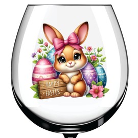 x12 Rabbit Bunny Easter Glass Vinyl Decal Stickers Colour ol457