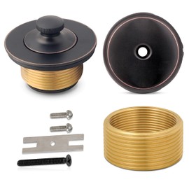 Lift and Turn Conversion Kit for Bathtub Drain Assembly, All-Brass Tub Drain | Includes Trim Waste, Single-Hole Overflow Face Plate and Removal Tool (Lift & Turn - Oil Rubbed Bronze)